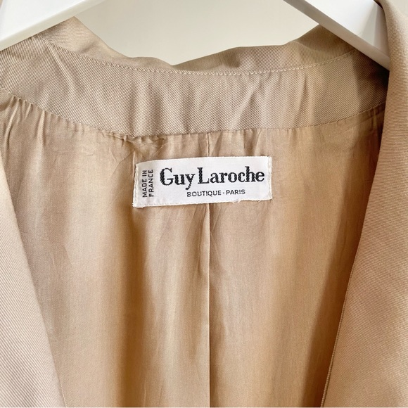 Guy Laroche 1980s Vintage Khaki Gabardine Jacket - Picture 4 of 6